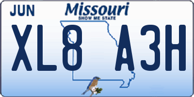 MO license plate XL8A3H