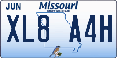 MO license plate XL8A4H