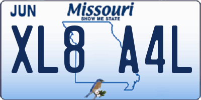MO license plate XL8A4L