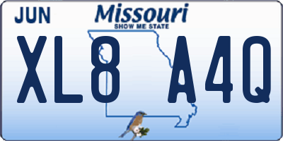 MO license plate XL8A4Q