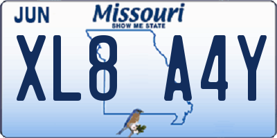 MO license plate XL8A4Y
