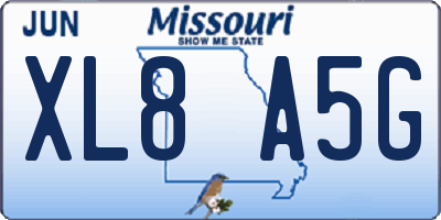 MO license plate XL8A5G