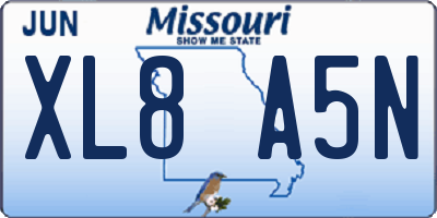 MO license plate XL8A5N