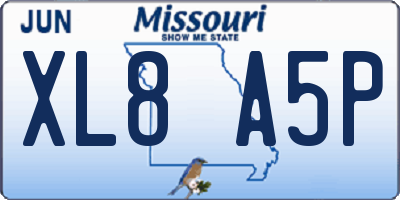 MO license plate XL8A5P