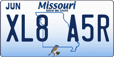 MO license plate XL8A5R