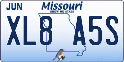 MO license plate XL8A5S