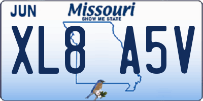 MO license plate XL8A5V