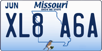 MO license plate XL8A6A
