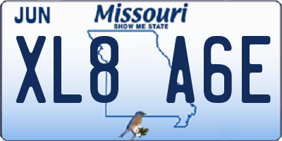 MO license plate XL8A6E