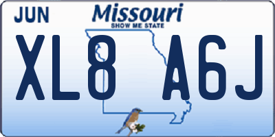 MO license plate XL8A6J