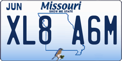 MO license plate XL8A6M