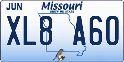 MO license plate XL8A6O