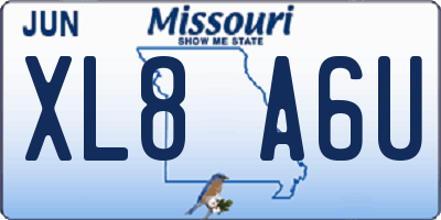 MO license plate XL8A6U