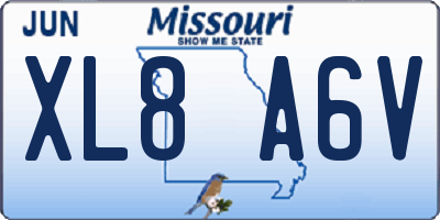 MO license plate XL8A6V