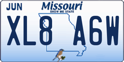MO license plate XL8A6W