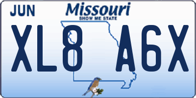 MO license plate XL8A6X