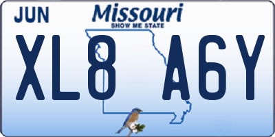 MO license plate XL8A6Y