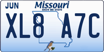 MO license plate XL8A7C