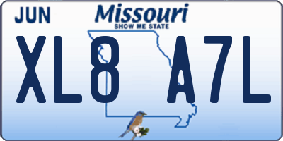 MO license plate XL8A7L