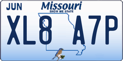 MO license plate XL8A7P