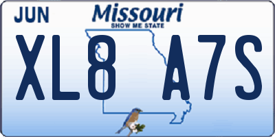 MO license plate XL8A7S