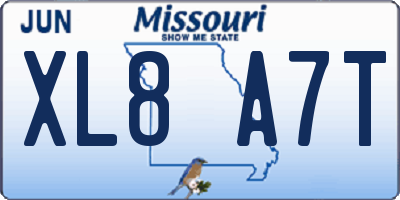 MO license plate XL8A7T