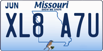 MO license plate XL8A7U