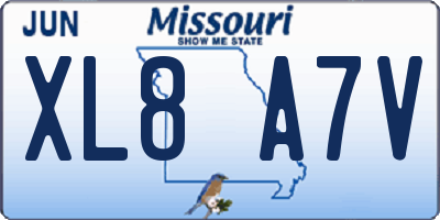 MO license plate XL8A7V