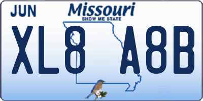 MO license plate XL8A8B