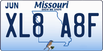 MO license plate XL8A8F