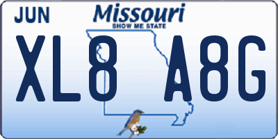 MO license plate XL8A8G