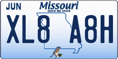MO license plate XL8A8H