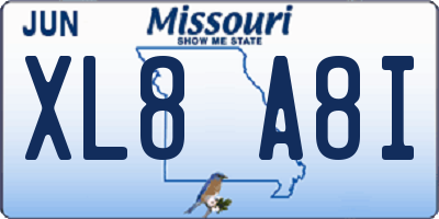 MO license plate XL8A8I