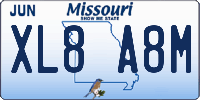 MO license plate XL8A8M