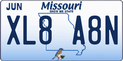 MO license plate XL8A8N