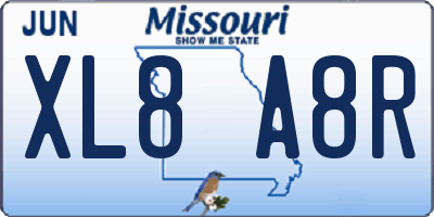 MO license plate XL8A8R