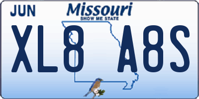 MO license plate XL8A8S