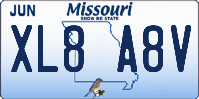 MO license plate XL8A8V