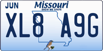 MO license plate XL8A9G