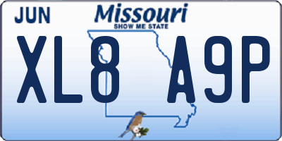 MO license plate XL8A9P