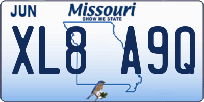 MO license plate XL8A9Q