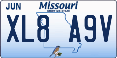 MO license plate XL8A9V