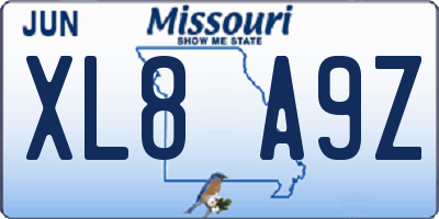 MO license plate XL8A9Z