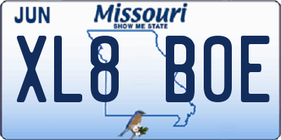 MO license plate XL8B0E