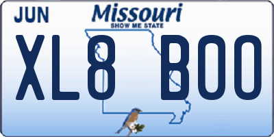 MO license plate XL8B0O