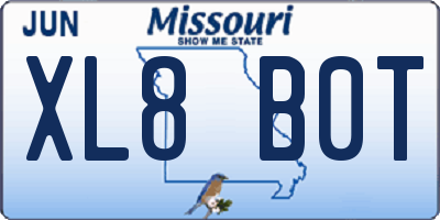 MO license plate XL8B0T