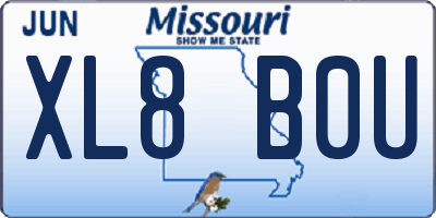 MO license plate XL8B0U