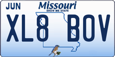 MO license plate XL8B0V
