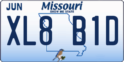 MO license plate XL8B1D