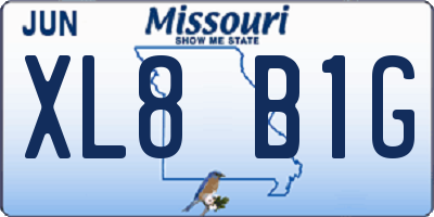 MO license plate XL8B1G